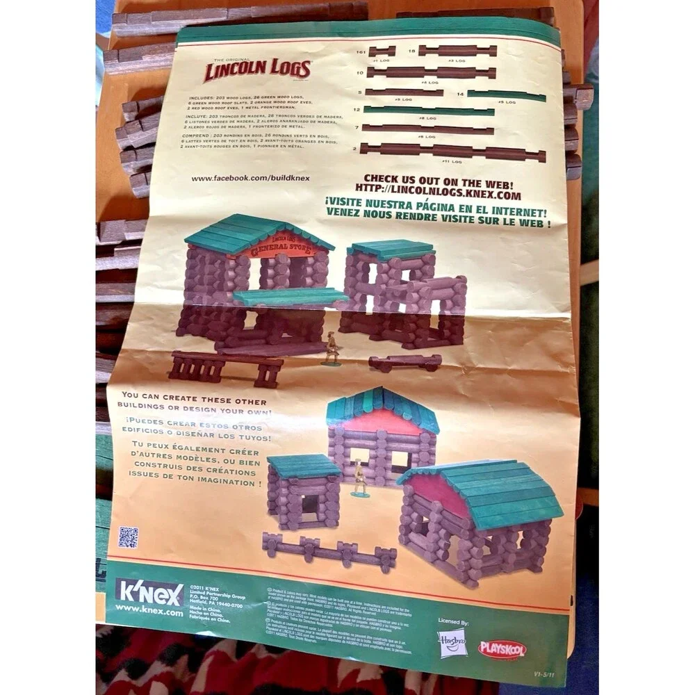 Hasbro The Original Lincoln Logs Boulder Creek Town 238 pc Solid Wood Log Cabin